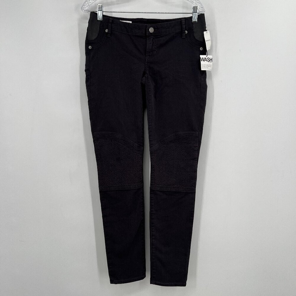 Gap 1969 Always Skinny 2R  Charcoal Gray Moto Pants Quilted Knee Panels